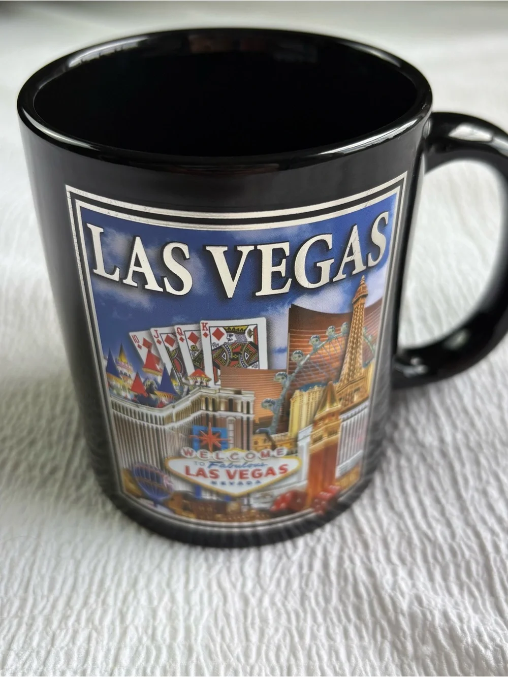 Las Vegas Nevada Casino Themed Black Coffee Mug Cup Ceramic
